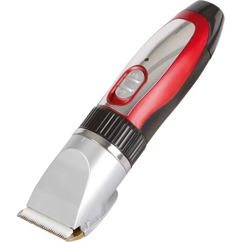 CLIPSTER Kerbl 18265 Sonic - Tosatrice a Batteria con Accessori, Colore: Rosso, Argento (1/5)