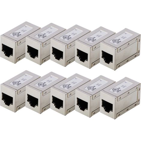 Digitus AT-AG-8-8-C6S-10 RJ45 Kupplungsgehäuse   Polzahl Sensoren 8 Silber 10 St.