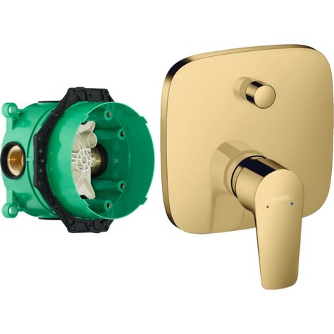 HANSGROHE Talis E frontal para mezclador de baño-ducha empotrado Aspecto dorado pulido con cuerpo incorporado