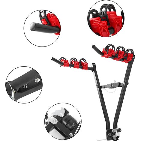 Support vélo voiture 3601 en acier, porte-velos attelage arrière pour fourgon et automobile, accessoire de rack pratique.
