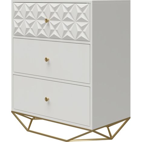 BlairCommode avec 3 tiroirs en blanc (1/5)