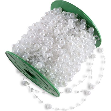 Guirlande De Perles - Décoration DIY Pour Mariage Centre De Table Bouquet De Mariée Arrière-Plan Festif - 2 Mètres (1/5)