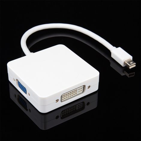 Adaptateur OTG 3-en-1 Mini DP (DisplayPort) Thunderbolt vers DVI (24+5), HDMI, VGA (1/5)