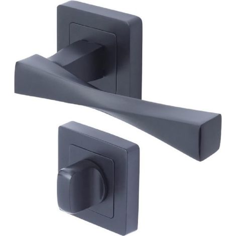Poignée de porte carré de 7 noir Modèle Verona - verrouillage bouton (1/5)