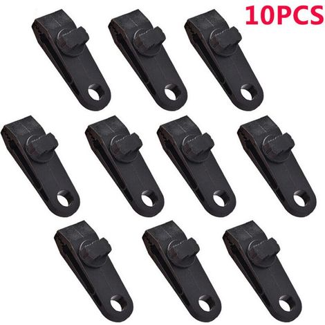 Lot de 10 Clip de Bâche Tente, Pince pour Bâche de Verrouillage pour Auvent Fixation Camping Toile Ombrage Bache de Piscine (1/5)