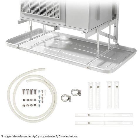 Bandeja Condensados 840x390x35mm blanca acero inoxidable lacada con soporte metalico para maquina exterior con 2mtr tubo desagüe