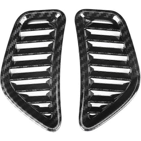 2 pièces Cadre de sortie d'air supérieur avant motif fibre de carbone compatible avec Toyota Prius Hatchback 19-20 (1/4)