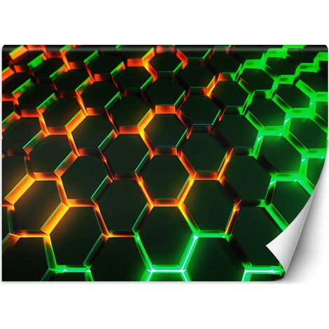 Fototapete Neon Formen 3D Abstraktion 150x105 cm