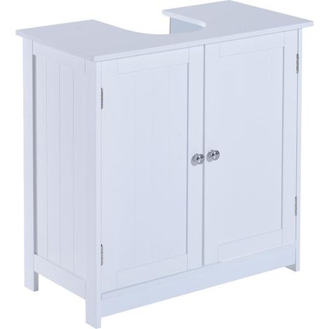MOBILETTO SOTTOLAVELLO IN MDF PER BAGNO CON 2 ANTE 60X30X60 CM BIANCO (1/5)