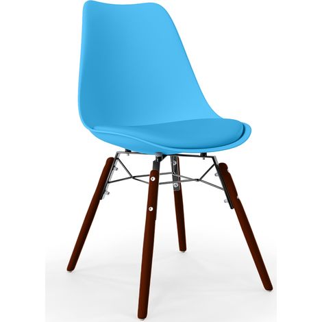 Silla de Comedor con Cojín - Diseño Escandinavo y Patas de Madera oscura - Skögur (1/5)