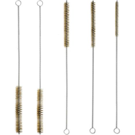 Brosses de Nettoyage, Brosse Ronde en Laiton pour Tuyaux Écouvillon de Nettoyage Industriel 6/8/10/12/15mm Nettoyage Conduits Cylindres Chaudière Goupillon Métallique Wire Brush (1/5)