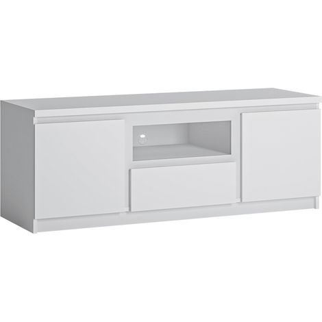 Wohnzimmer TV Lowboard in weiß FORTALEZA-129, B/H/T ca. 135,4/51,1/45 cm (1/4)