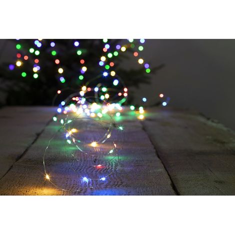Guirlande lumineuse solaire 20 mètres 200 MicroLED Multicolore 8 jeux de lumière - Feeric Christmas (1/2)