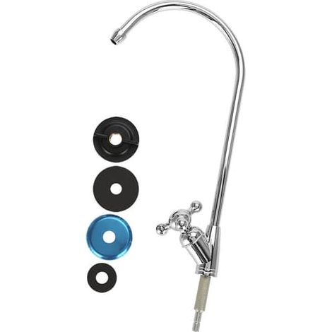 Robinet d'eau potable au design élégant, robinet à osmose inverse en acier inoxydable chromé, compatible avec les systèmes de filtration d'eau sous évier et (1/5)