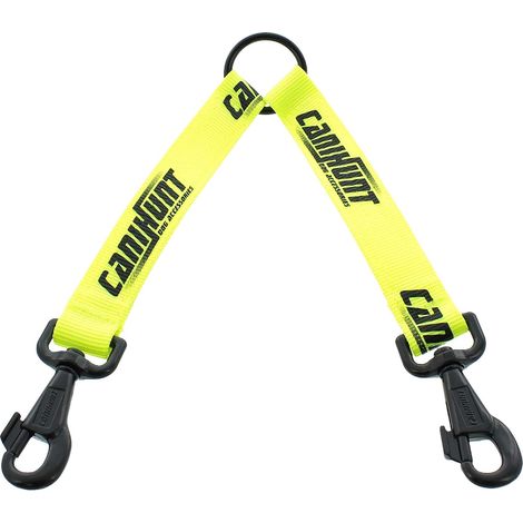 2 accouples pour chien sangle polyester 25 cm, épaisseur 3 mm, largeur 30 mm, avec mousquetons gravés canihunt (1/5)