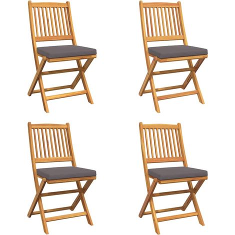Maison Exclusive - Klappstuhl 4 pcs Grau 49 x 57,5 x 92 cm Massiv