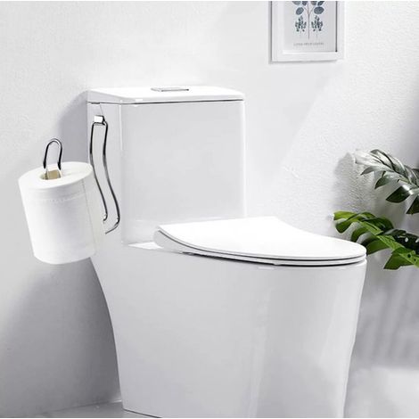 Porta rotolo di carta igienica - Acciaio inossidabile - Porta rotolo di carta igienica - per bagno e cucina - - non è necessaria la foratura (1/2)