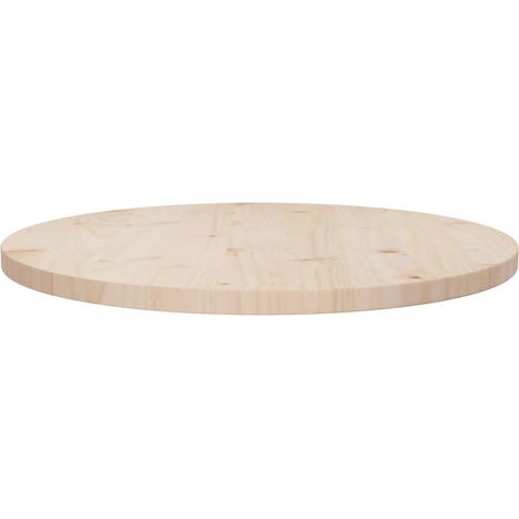 Bonnevie – Plateau de table rond 60 cm – Bois de pin massif non traité – Épaisseur 2,5 cm – Entretien facile avec chiffon humide - OIB6090E (1/5)