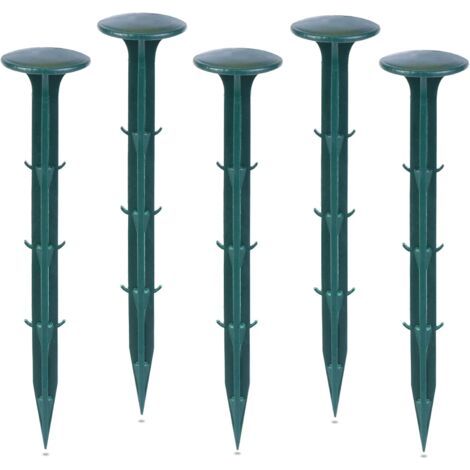 Plastique Piquets de Fixation de Jardin,pour Jardin pour la Fixation des Tissus Anti Mauvaises Herbes Protection Contre Les UV (100 pièces, Vert) (1/5)
