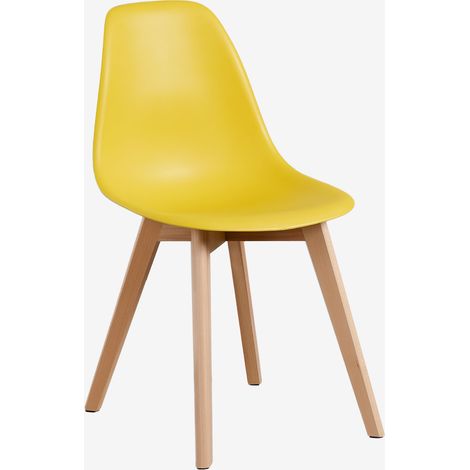 SKLUM Pack 4 Esszimmerstühle Scand Nordic Gelb Curry                                  