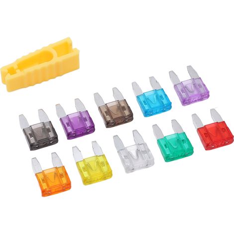 Lot de 120 fusibles auto en alliage d'aluminium et plastique avec porte-fusible 2A à 35A (1/5)