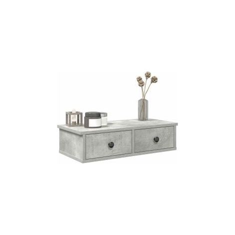 Étagère murale avec tiroirs gris béton bois d'ingénierie (1/5)