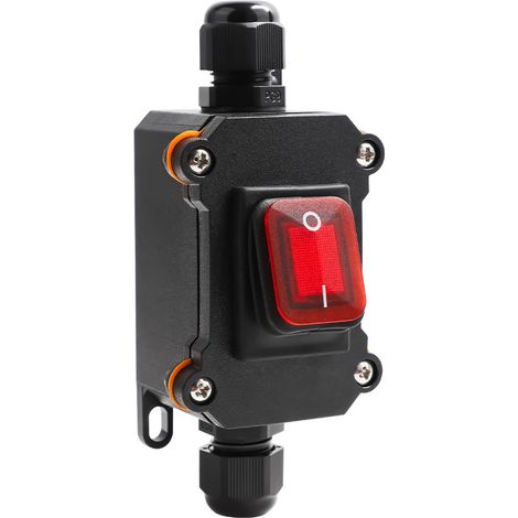 Interruptor eléctrico impermeable con luz indicadora roja, 220V 30A, interruptor basculante unipolar/bipolar, paquete de 2 unidades. (1/4)