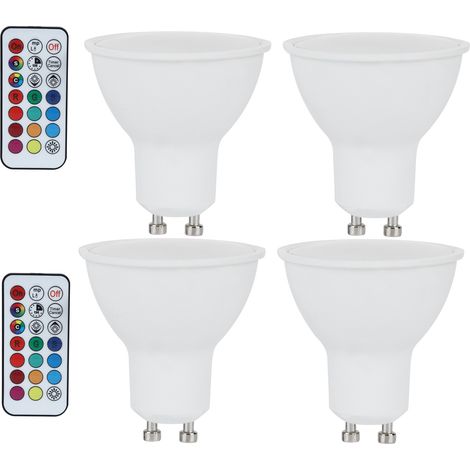 Spot LED RGB GU10 85265V 3W blanc chaud télécommande changement couleur pour chambre couloir hôtel bar (1/5)