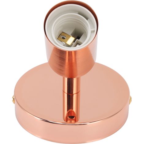 E27/E26 Wandlampenfassung, 180° verstellbar (nach oben/unten), aus Eisen mit roségoldener Oberfläche, ideal für Schlaf- und Wohnzimmer. (1/5)