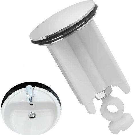 Bouchon LavaboBouchon Lavabo Salle de BainBlancBouchon de RéglableBouchon Baignoirepour LavaboBidetSalle BainCuisine 1 pièces Blanc (1/5)