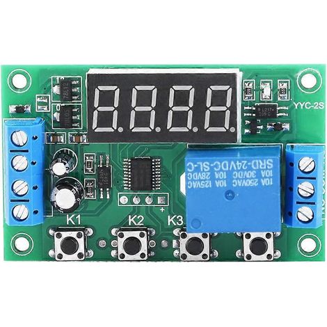 Affichage LED, module de commutation de commande d'automatisation avec relais temporisé réglable (24 V)