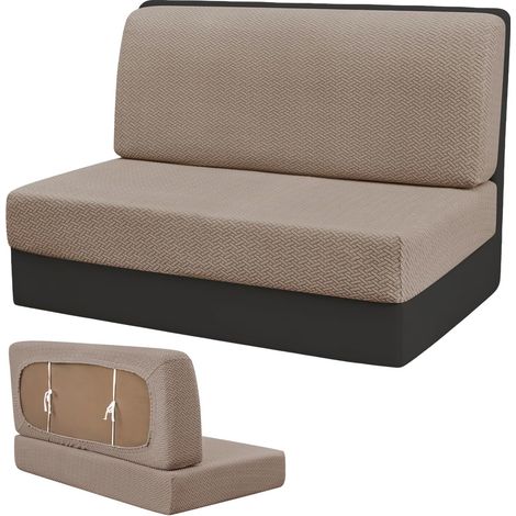 Lot de 2 Couvre-Coussin Stretch pour Siège de Caravane Housse Antidérapante en Jacquard,avec Bande élastique,pour Banquette,Canapé,Lit de Camping-Car ou Salon Intérieur (1/5)