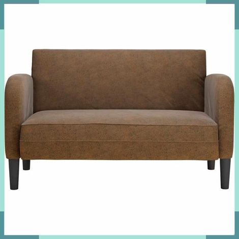 Canapé causeuse - 4100541 - Marron - Similicuir - 2 places (110 cm) (1/5)