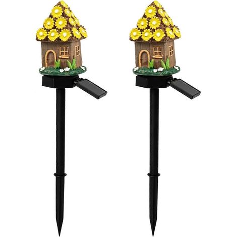 Lampe solaire de jardin champignon décoration de cour statue LED en résine à allumage automatique (1/5)