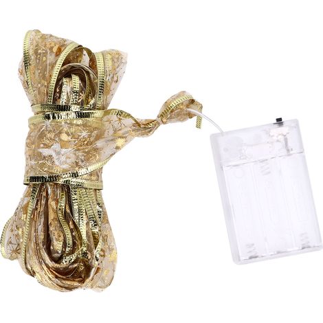 Ruban lumineux LED Noël 13.12ft doré transparent pour décoration de fête, arbre de Noël, lumière blanc chaud