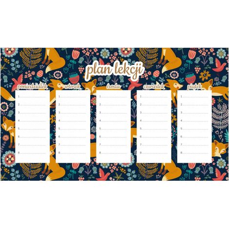Magnetischer Unterrichtsplan für Kinder Fuchsfamilie 30x17,5CM