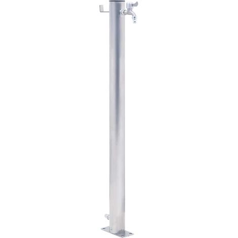 Colonne à eau de jardin ronde avec robinet en acier inoxydable 100 cm - PANGIVO (1/5)