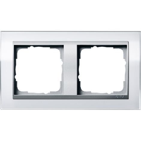 Gira Telaio di copertura 2f Anello intermedio F Alu Gira Event Bianco lucido [0212726], 0212 726