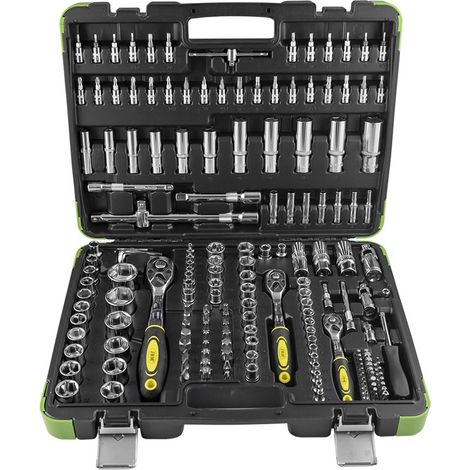 CASSETTA ATTREZZI SET CHIAVI A BUSSOLA ESAGONALI 179pz 1/2″ 1/4″ 3/8" JBM
