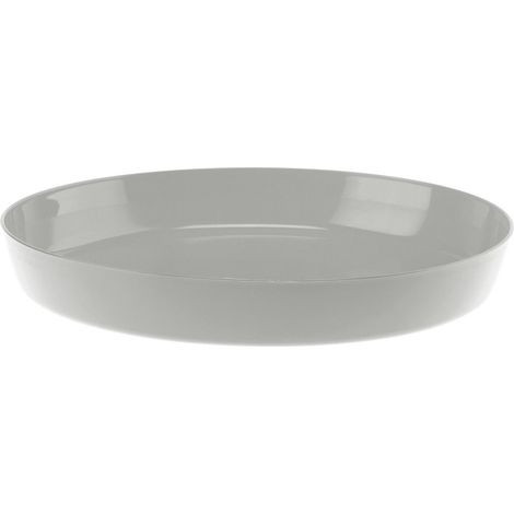 Macetero de plástico CRISTAL 19,6 cm, gris brillante