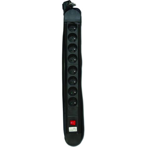 Bloc 8 x 16 A avec Interrupteur - 1,5 m - Noir (1/2)