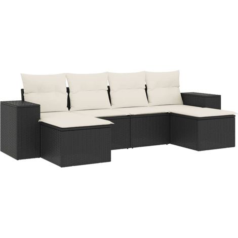 Maison Exclusive - Set de sofás de jardín 6 piezas y cojines ratá (1/5)