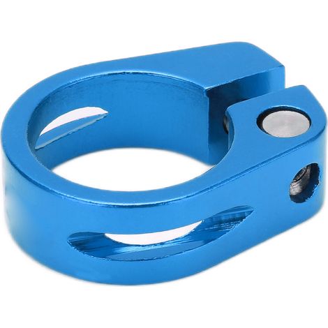 Collier de Selle de Vélo 28.6mm en Aluminium, Pince de Blocage de Tube de Selle pour VTT Bleu (1/5)