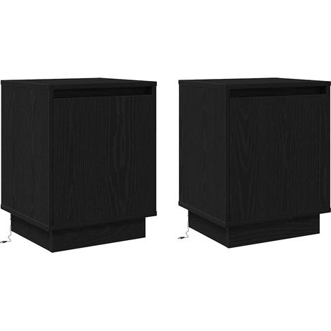 Maison Exclusive - Nachttisch 2 pcs Schwarz Eichen-Optik 39 x 34,