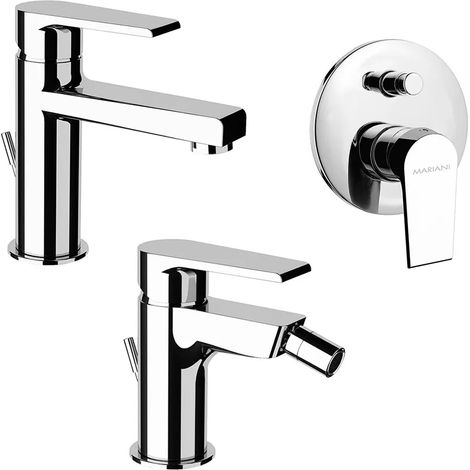 Set miscelatori lavabo bidet e doccia incasso cromato Mariani Artic (1/5)