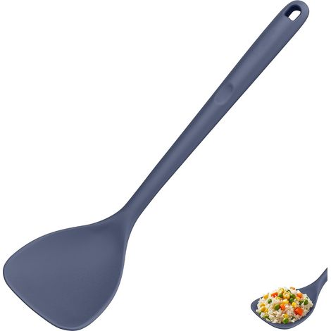 Spátule Silicone Longue pour Wok, Résistant à 315℃, Bleu Nuit (1/5)