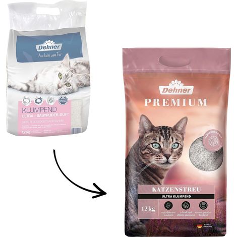 Dehner Premium Lettiera, klumpend Ultra, Profumo di Borotalco, 12 kg (1/3)