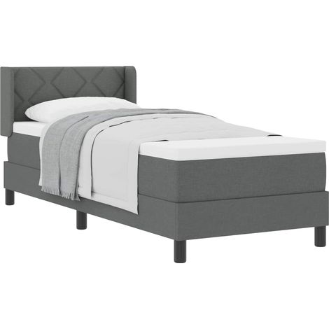 Maison Exclusive - Letto a molle con testiera Grigio scuro 200 x 80 cm Tessuto (1/5)