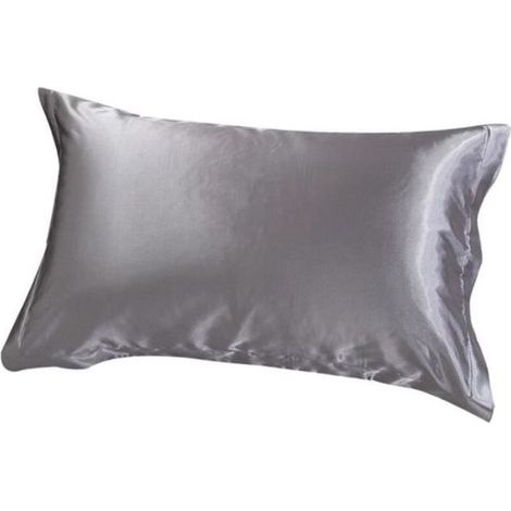 100% taie d'oreiller en soie Pure naturelle pour cheveux et peau, des deux côtés, taie d'oreiller lisse avec fermeture argent (1/4)