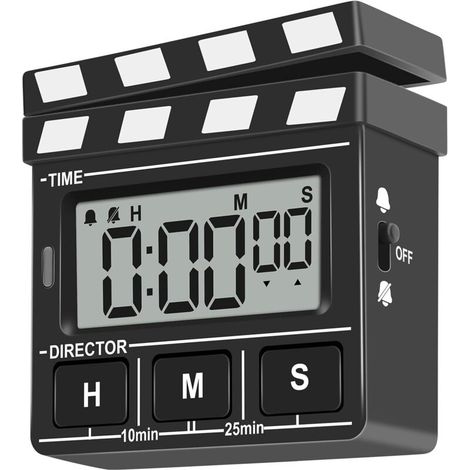 royaluxe -Minuterie de tableau de film, grand affichage LED magnétique de style moderne minuterie de cuisine numérique, mémoire automatique, arrêt automatique, minuterie de bureau mignon pour l'étude, (1/5)